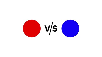 Fototapete - Red Versus Blue Comparison Graphic On White Background