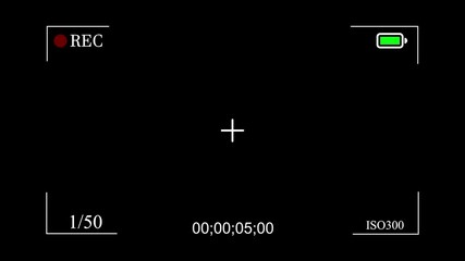 Poster - camera viewfinder overlay with recording indicator and crosshair on black background