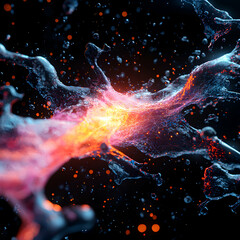Poster - abstract artwork showcasing energy release. use it for science presentations album art or futuristic