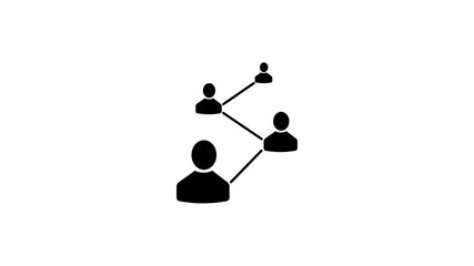 Poster - Network Connection Animated Icon. Team organization business or financial concept.