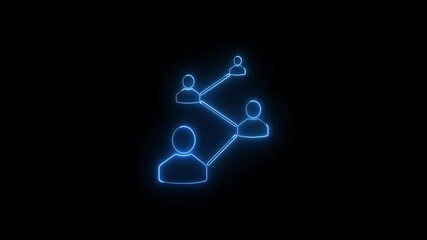 Poster - Neon Network Connection Social Media Concept