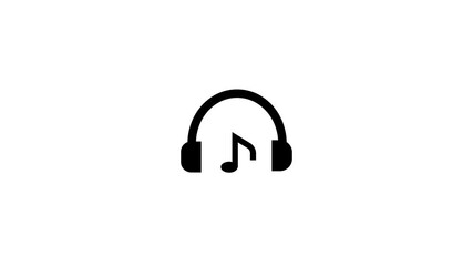 Poster - Headphones With Music Note Icon Animation