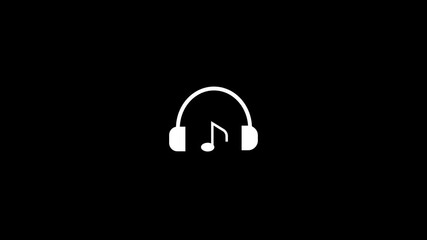 Poster - Headphones With Music Note Icon Animation