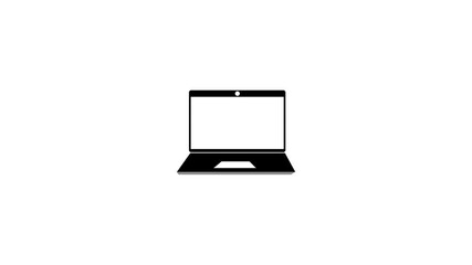 Fototapete - Laptop Icon Animation On White Background