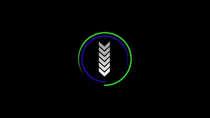 Fototapete - Circular Arrow Loop Animation On Black Background. A retry or loading circle icon spins with purpose. The icon represents progress and pending actions.