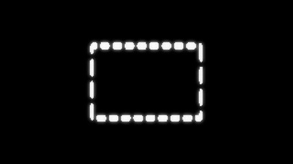 Poster - Dotted Rectangle Outline Animation On Black Background. Dotted rectangle outline animates with a loading effect. The frame highlights progress with clean, stylish lines.