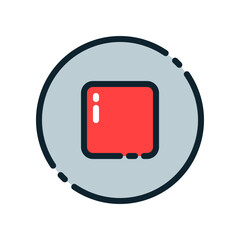 Fototapete - Design Illustration graphic of stop button icon with colored outline style. Suitable for UI, mobile design, web design, etc.