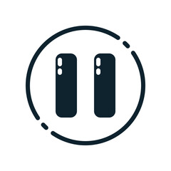 Fototapete - Design Illustration graphic of pause button icon with glyph style. Suitable for UI, mobile design, web design, etc.