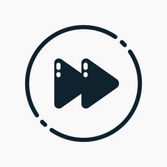 Fototapete - Design Illustration graphic of forward button icon with glyph style. Suitable for UI, mobile design, web design, etc.
