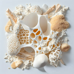 Poster - A stunning macro image featuring various forms of marine life coral shells and organic textures. Great for art prints or educational visuals.