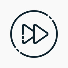 Fototapete - Design Illustration graphic of forward button icon with line style. Suitable for UI, mobile design, web design, etc.