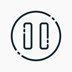 Fototapete - Design Illustration graphic of pause button icon with line style. Suitable for UI, mobile design, web design, etc.