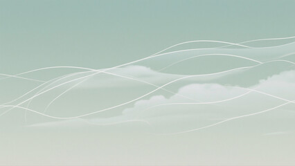 Fototapete - Delicate Abstract Design in Soft Teal and White
