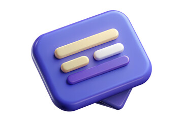 Poster - High quality 3d rendering icon list menu representing information organization with rounded elements and soft pastel colors on background