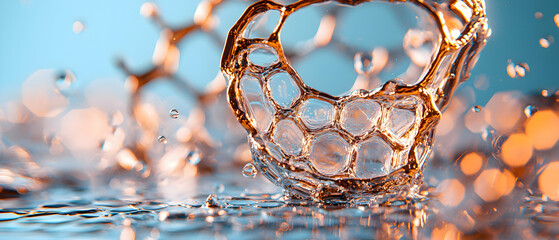 Poster - An abstract image of water refraction. Suggests the beauty of nature's intricate structures for artistic expression. Perfect for visual inspiration.