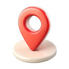Poster - High quality 3d rendering icon of location pointer design element on white stand over background for maps and navigation usage
