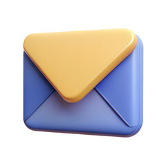Poster - Isolated blue and yellow envelope on background high quality 3d rendering icon communication concept