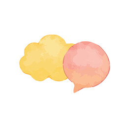 Poster - vector illustration of chat balloon element in watercolor style. colorfull watercolor