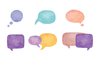 Poster - vector illustration of chat balloon element in watercolor style. colorfull watercolor