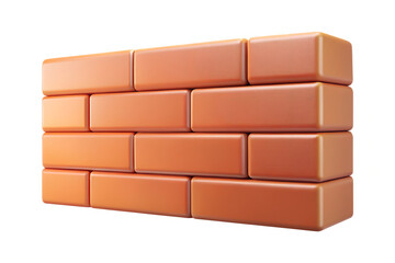 Poster - Three dimensional brick wall graphic with textured border high quality 3d rendering icon
