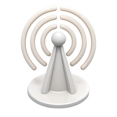 Poster - White glossy communication tower broadcasting wireless internet signal high quality 3d rendering icon