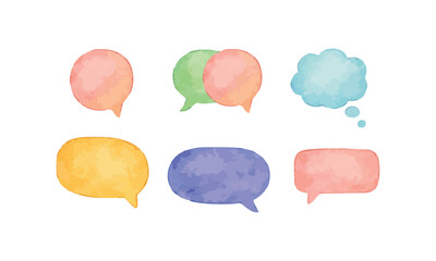 Poster - vector illustration of chat balloon element in watercolor style. colorfull watercolor