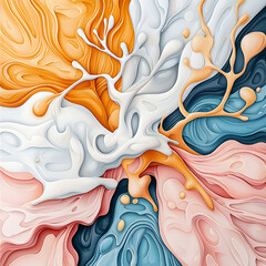 Poster - Abstract colorful art with flowing shapes and textures. Great for backgrounds design elements and artistic projects. Suitable for prints and digital art.