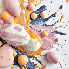 Poster - Abstract art featuring a mix of colors and textures. Use it for modern design projects websites and creative presentations. The color palette is warm and inviting.