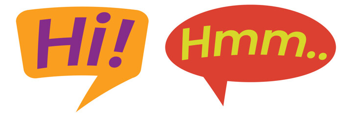 Poster - communication callout hi, hmm. vector illustration