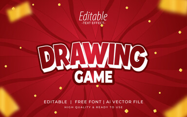 Poster - drawing game for a winner. 3d text effect