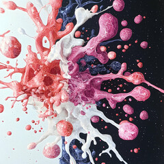 Poster - abstract burst of colors resembling cells or cosmic events. suitable for science art prints or moder