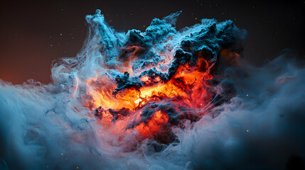 Poster - An abstract depiction of a nebula a celestial swirl of color and light. Suitable for fantasy book covers space themed artwork or background images.