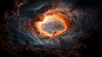 Poster - A breathtaking cosmic vista. It evokes wonder and exploration. Ideal for sci-fi artwork or space-themed visuals. Perfect for posters or digital backdrops.