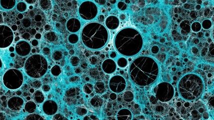 Poster - abstract fractal network background with contrasting circles, ge