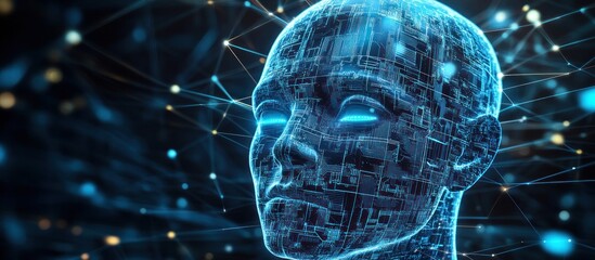 Poster - futuristic artificial intelligence representation showcasing hum