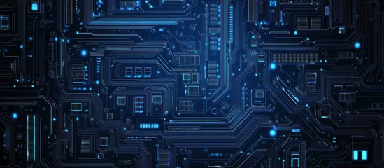 Poster - detailed futuristic microchip pattern showcasing interconnected