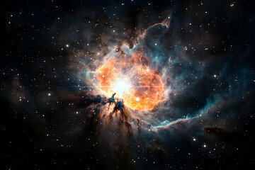 Poster - This image showcases a stunning nebula a cosmic nursery brimming with stars. Use it for educational presentations or desktop backgrounds evoking wonder.