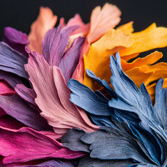 Poster - A close-up of colorful petals in a circular arrangement. Use it as a beautiful abstract for wallpaper or artwork.