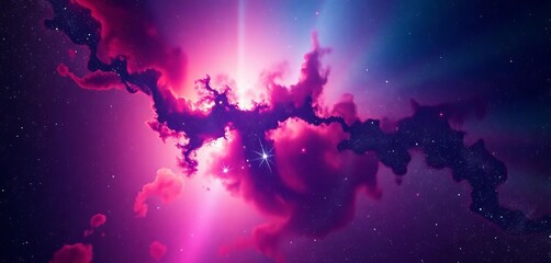 Wall Mural - realistic nebula with vibrant aurora borealis, cosmic stardust, and milky way galaxy backdrop, scien