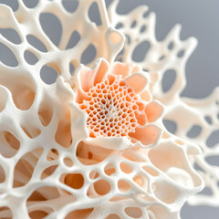 Poster - Close-up of a delicate porous coral-like structure. This could be used as an interesting art piece or an element in design like jewelry.