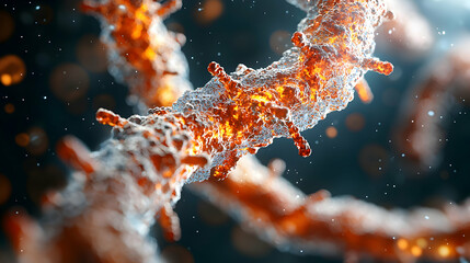 Poster - A detailed macro image of a biological structure or cellular element highlighting its intricate design. Suitable for science or medical presentations