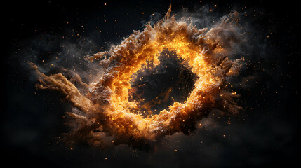 Poster - An abstract artwork depicting a fiery cosmic explosion or vortex. It could be used as a background for sci-fi media or as decorative art.