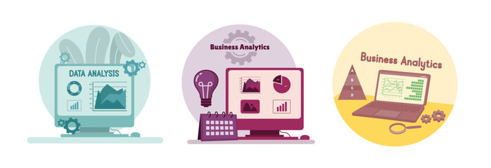Poster - data analysis. business analytics. business analytics visualization.