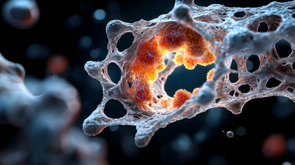 Poster - a detailed macro image of a biological structure. it could be used in medical educational material o
