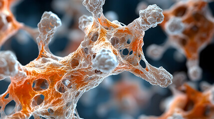 Poster - microscopic image of a complex biological structure. suitable for educational materials and scientif