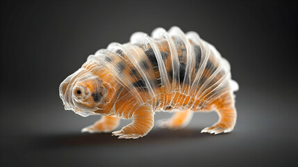 Poster - A detailed render of a translucent isopod shows intricate design features. Use for scientific illustration nature studies or high-concept art projects.