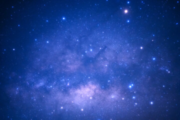 Wall Mural - night blue sky space background, starry universe in dark blue sky, milky way galaxy with stardust fi