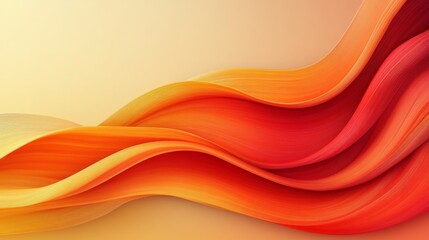 Fototapete - Vivid Fireburst: Abstract Flowing Waves in Radiant Orange and Crimson Tones, a Modern Graphic Background