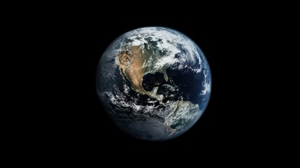 image of planet earth in space against a black background.