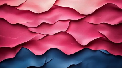 Fototapete - Abstract Textile Waves of Pink and Blue Fabric Evoking Calmness and Gentle Movement for Modern Art and Design Projects